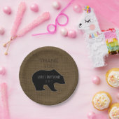 Rustic Burlap | Baby shower Woodland Boy Papieren Bordje (Feest)