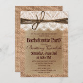 Rustic Burlap Bachelorette Party Kaart (Voorkant / Achterkant)