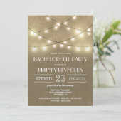 Rustic Burlap Bachelorette Party Kaart (Staand voorkant)