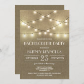 Rustic Burlap Bachelorette Party Kaart (Voorkant / Achterkant)