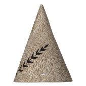 Rustic Burlap Black Laurel Leaf Birthday Party Feesthoedjes (Rechts)