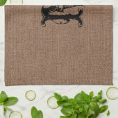 Rustic Burlap Black Monogram - Shabby Chic Theedoek (Gevouwen)