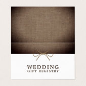 Rustic Burlap bow met fotokaartje Visitekaartjes (Buitenkant ongevouwen)
