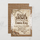 Rustic Burlap Bridal Shower Kaart (Voorkant / Achterkant)