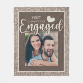 Rustic Burlap Brown 1 e kerstcadeaufoto Fleece Deken (Voorkant)