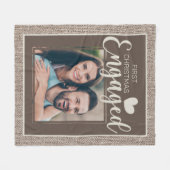 Rustic Burlap Brown 1 e kerstcadeaufoto Fleece Deken (Voorkant (Horizontaal))