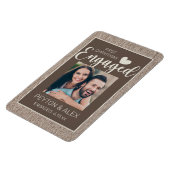 Rustic Burlap Brown 1 e kerstcadeaufoto Magneet (Linkerzijde)