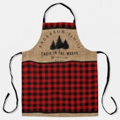 Rustic Burlap Buffalo Pset Pattern Cabin Bossen Schort (Voorkant)
