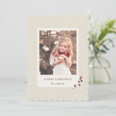 Rustic Burlap Carte photo de Noël (Debout devant)