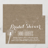 Rustic Burlap Dandelion Bgloing Vrijgezellenfeest Kaart (Voorkant / Achterkant)