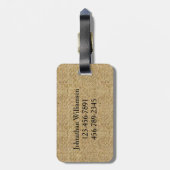 Rustic Burlap de heer Travel Bagagelabel Newly Wed (Achterkant verticaal)