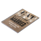 Rustic Burlap Eat Drink en huwelijkshuwelijk Notitieboek (Linkerzijde)