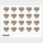 Rustic Burlap en Lace Monogram Envelope Seal Hart Sticker (Vel)