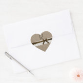 Rustic Burlap en Lace Monogram Envelope Seal Hart Sticker (Envelop)
