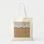 Rustic Burlap en Lace Tote Bag (Voorkant)