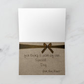 Rustic Burlap en logo met dank Bedankkaart (Binnen)