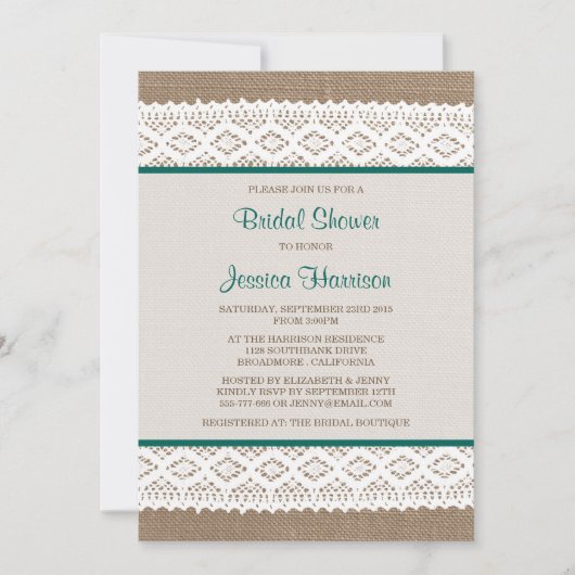 Rustic Burlap en Vrijgezellenfeest met witte lens Kaart (Voorkant)