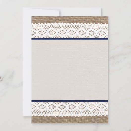 Rustic Burlap en Vrijgezellenfeest met witte lens Kaart (Achterkant)