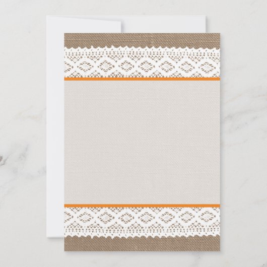 Rustic Burlap en Vrijgezellenfeest met witte lens Kaart (Achterkant)