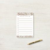 Rustic Burlap en White Lace Post-it® Notes (Op bureau)