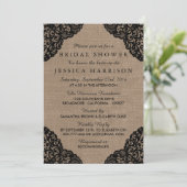 Rustic Burlap en zwart Vrijgezellenfeest Kaart (Staand voorkant)