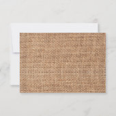 Rustic Burlap et Sunflower Wedding Carte RSVP (Dos)