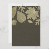 Rustic Burlap Gold Fall quitte les invitations de  (Dos)