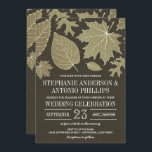 Rustic Burlap Gold Fall quitte les invitations de<br><div class="desc">Rustic Burlap Gold Fall Leaves Wedding Invitations - présente un arrière - plan brun foncé imprimé avec des feuilles en or fantaisie au sommet. Le design propose différents types de feuilles : chêne à épingles,  érable à sucre et plus encore.</div>