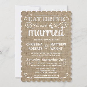 Rustic Burlap Invitations Traditionnelles De Maria