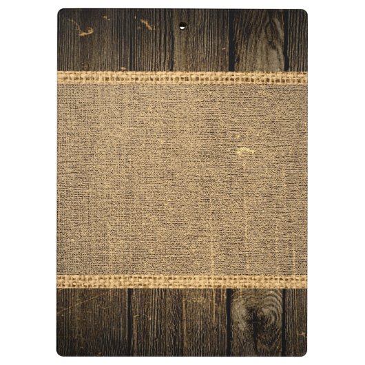 Rustic Burlap Kitchen Koken hout Klembord (Achterkant)