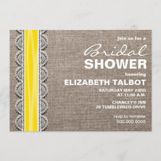 Rustic Burlap & Lace Bridal Shower Invitation Kaart