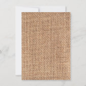 Rustic Burlap Lace Hot Pink Wedding Invitations Kaart (Achterkant)