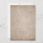 Rustic Burlap Lace Pink Blue Floral Wedding Kaart (Achterkant)