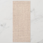 Rustic Burlap Lace Twine LOVE Wedding Programme Programma (Achterkant)
