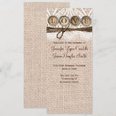 Rustic Burlap Lace Twine LOVE Wedding Programme Programma (Voorkant / Achterkant)