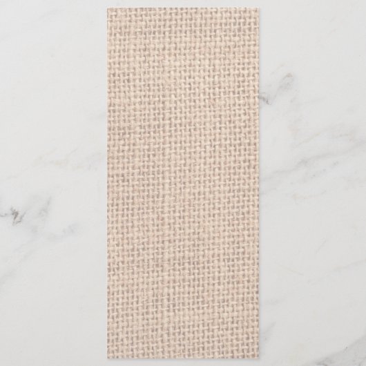 Rustic Burlap Lace Twine Programme de mariage de t (Dos)