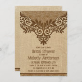 Rustic Burlap Lace Vrijgezellenfeest Kaart (Voorkant / Achterkant)