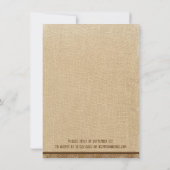 Rustic Burlap Lace Vrijgezellenfeest Kaart (Achterkant)