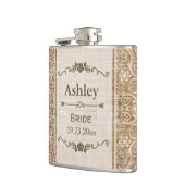 Rustic Burlap Lace Wedding Bride Heupfles (Links)