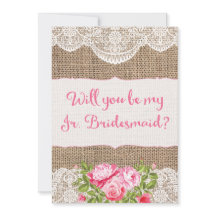 Rustic Burlap Lace Wil je mijn Jr Bridesmaid zijn?