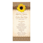 Rustic Burlap Lace Wood Sunflower Programme de mar (Devant)