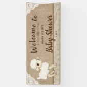 Rustic Burlap Little Lamb Baby shower Banner (Verticaal)