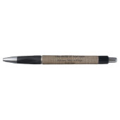 Rustic Burlap-look Brown Printed Background Pen (Voorkant)