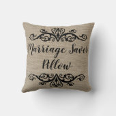 Rustic Burlap Marriage Saver Kussen (Achterkant)