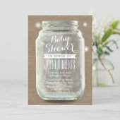 Rustic Burlap  Mason Jar Baby shower Kaart (Staand voorkant)