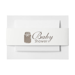 Rustic Burlap Mason Jar Baby shower Uitnodigingen Wikkel