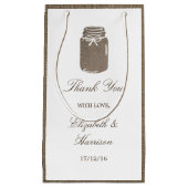 Rustic Burlap Mason Jar Wedding Klein Cadeauzakje (Voorkant)