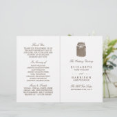 Rustic Burlap Mason Jar Wedding Wedding Programme (Debout devant)
