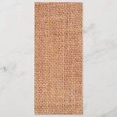 Rustic Burlap Menu de mariage personnalisé (Dos)