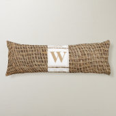 Rustic Burlap Monogram Initiaal Lichaamskussen (Voorkant)